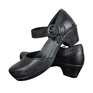 Dansko Makenna Mary Jane Clogs 40 US 9.5 - 10 Black Whimsigoth Grunge Chunky